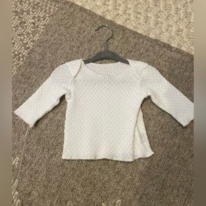 Girls White Top or Undershirt with Pink Trim - Size 3 Month Patty Brand